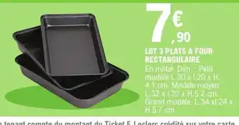 E.Leclerc Lot 3 plats a Four Rectangulaire offre