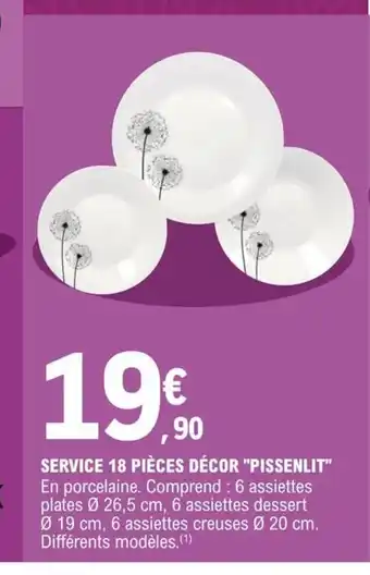 E.Leclerc Service 16 pièces décor Pissenlit offre