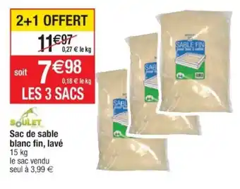 Cora x Carrefour Sac de sable blanc fin, lavé offre
