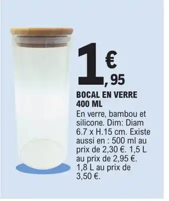 E.Leclerc Bolcal en Verre 400ml offre