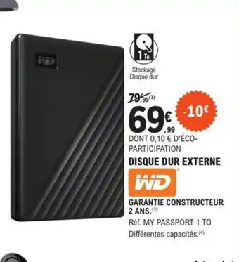 E.Leclerc Disque Dur Externe offre