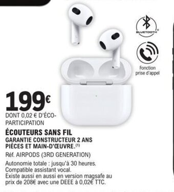 E.Leclerc Ecouteurs Sans Fil offre