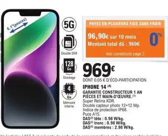 E.Leclerc Iphone 14 offre
