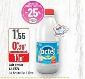 G20 Lait entier lactel offre