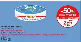 Monoprix Offre "caprice des dieux" chez monoprix offre