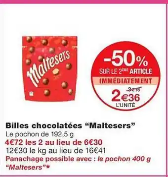 Monoprix Billes chocolatées offre