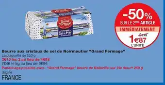 Monoprix Beurre aux cristaux de sel de noirmoutier offre