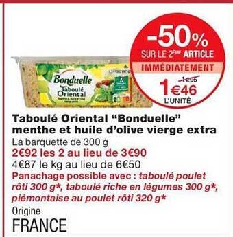 Monoprix Taboulé oriental offre