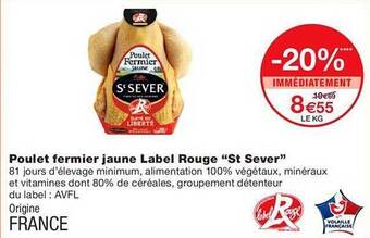 Monoprix Poulet fermier jaune label rouge offre