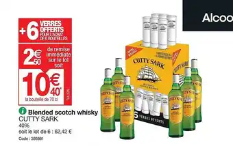 Promocash Blended scotch whisky cutty sark offre
