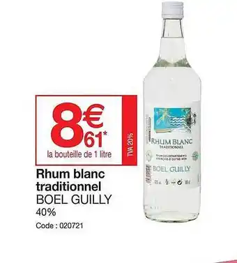 Promocash Rhum blanc traditionnel boel guilly offre