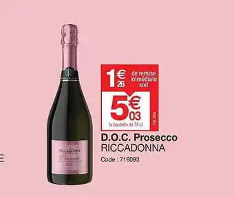 Promocash D.o.c. prosecco riccadonna offre