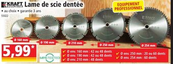 Norma Lame de Scie Dentée offre