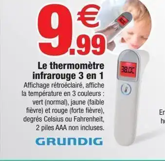 Bazarland Le thermomètre infrarouge 3 en 1 offre