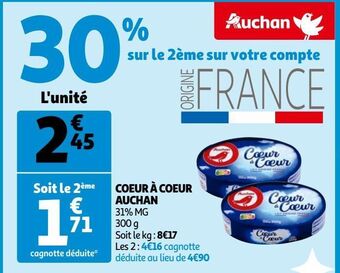 Auchan Coeur à coeur auchan offre