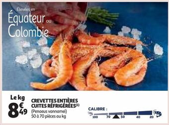 Auchan Supermarché Crevettes entières cuites réfrigérées offre