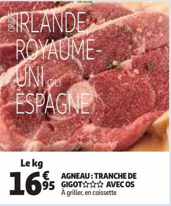 Auchan Supermarché Agneau : tranche de gigot avec os offre