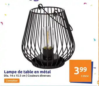 Action Lampe de table en métal offre