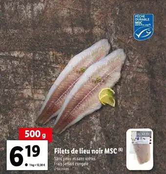 Lidl Filets de lieu noir MSC offre