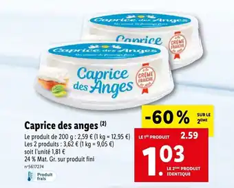 Lidl Caprice des anges offre