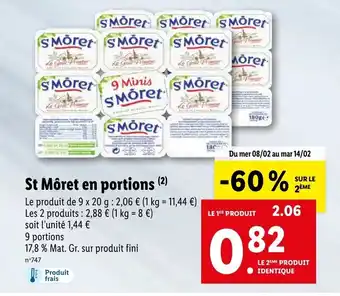 Lidl St môret en portions offre