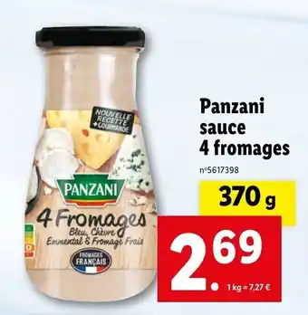 Lidl Panzani sauce 4 fromages offre