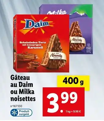 Lidl Gâteau au daim ou milka noisettes offre
