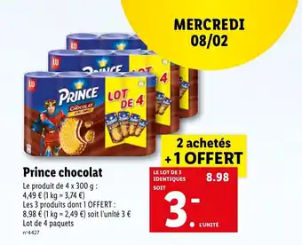 Lidl Prince chocolat offre