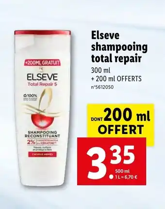 Lidl Elseve shampooing total repair offre