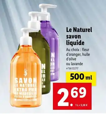 Lidl Le naturel savon liquide offre