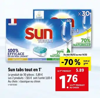 Lidl Sun tabs tout en 1 offre