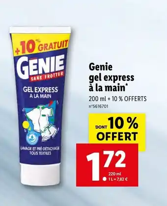Lidl Genie gel express à la main offre