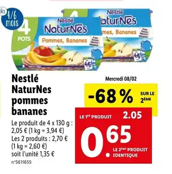 Lidl Nestlé naturnes pommes bananes offre