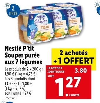 Nestlé p'tit souper purée aux 7 légumes