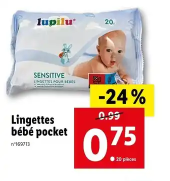 Lidl Lingettes bébé pocket offre