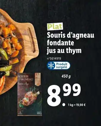 Lidl Souris d'agneau fondante jus au thym offre