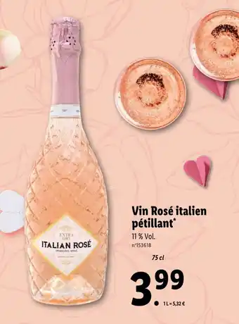 Lidl Vin rosé italien pétillant offre