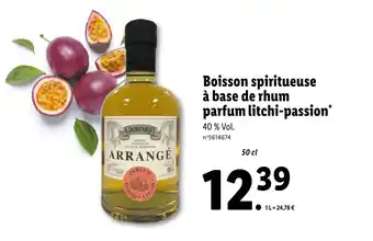 Lidl Boisson spiritueuse à base de rhum parfum litchi-passion offre