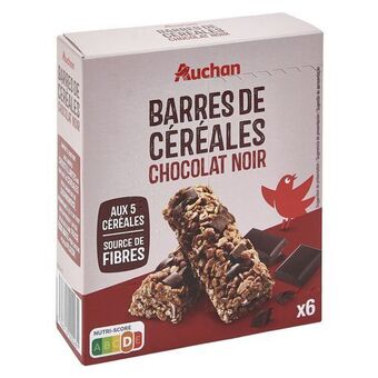 Barres de céréales chocolat noir auchan