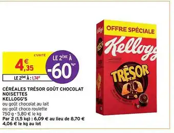 Intermarché Contact Céréales trésor goût chocolat noisettes kellogg's offre