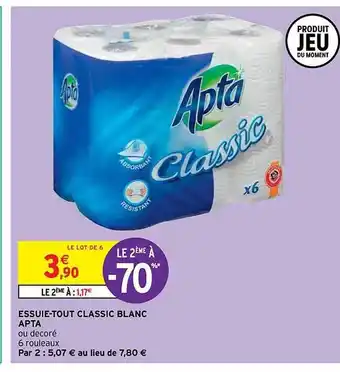 Intermarché Contact Essuie-tout classic blanc apta offre