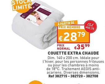 Trafic Couette extra chaude offre