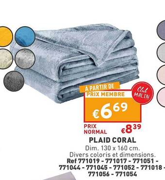 Trafic Plaid coral offre
