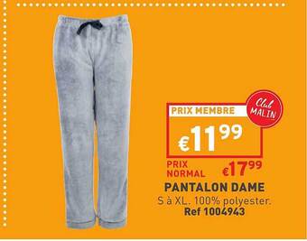 Trafic Pantalon dame offre