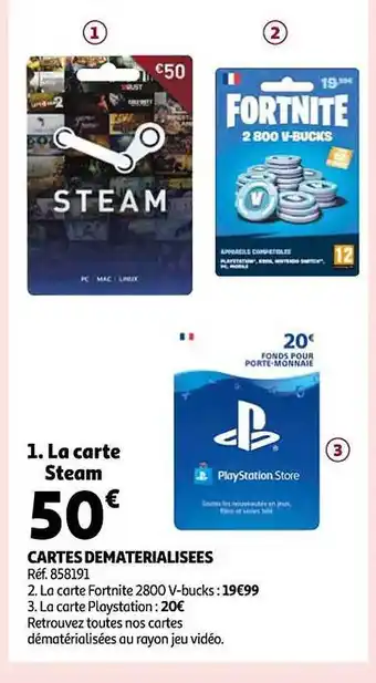 Auchan Cartes dématérialisées offre