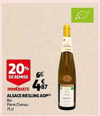 Auchan Alsace riesling aop bio pierre chanau offre