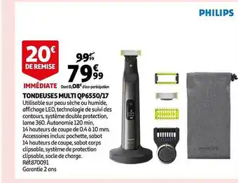 Auchan Tondeuses multi qp6550-17 philips offre