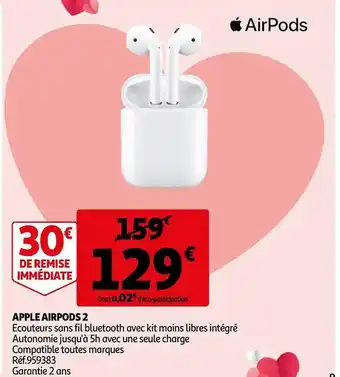 Auchan Apple airpods 2 offre