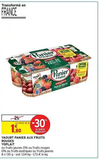 Intermarché Yaourt panier aux fruits rouges yoplait offre