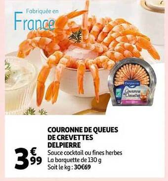 Auchan Couronne de queues de crevettes delpierre offre